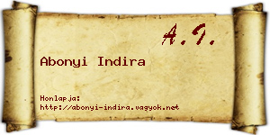 Abonyi Indira névjegykártya